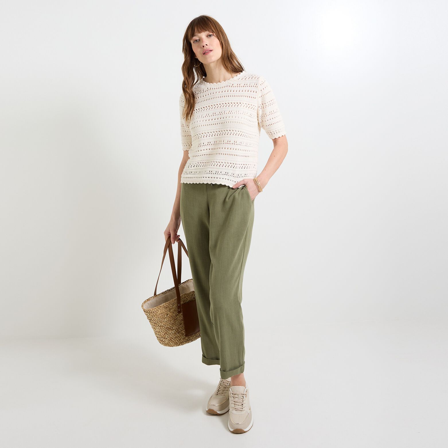 Pull col rond femme