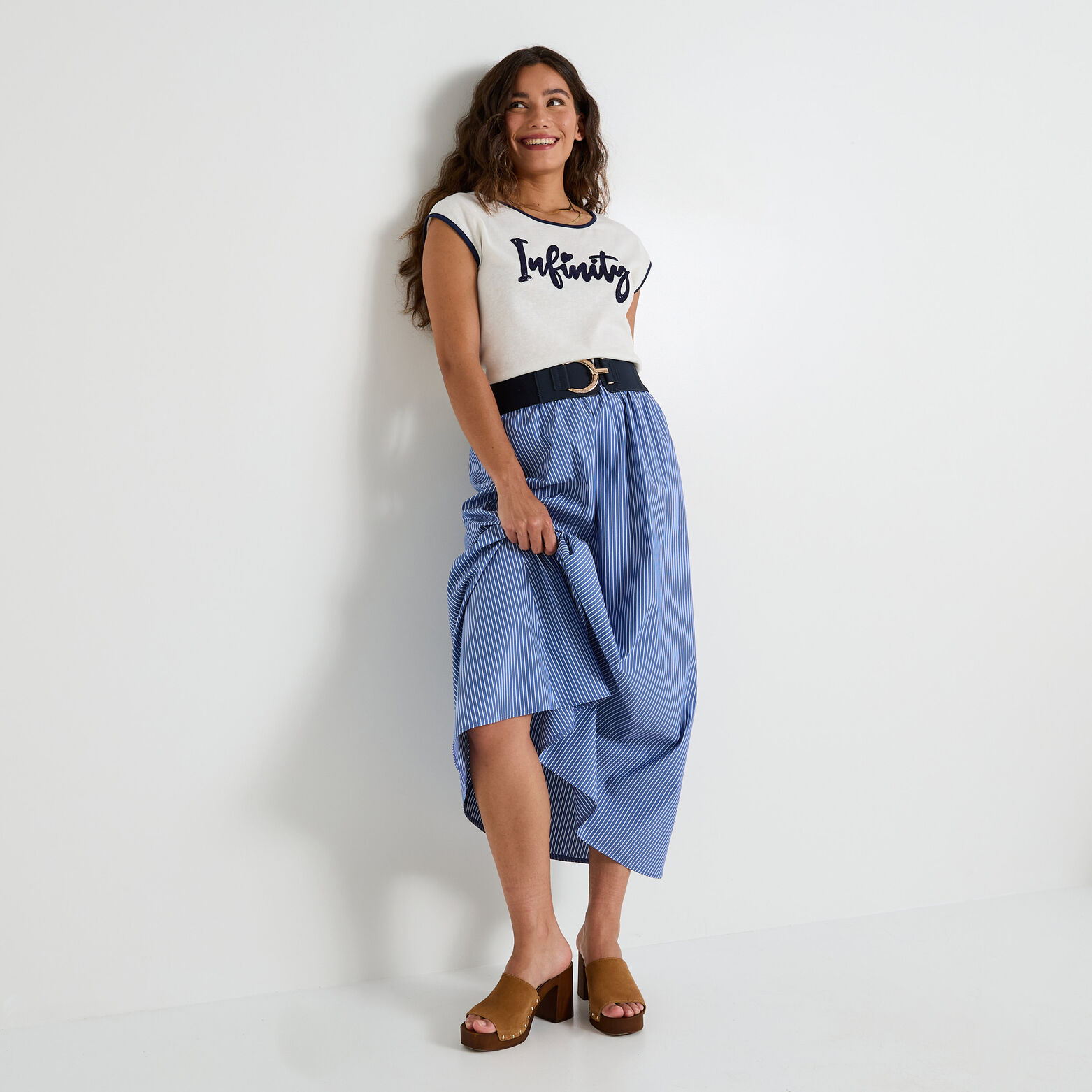 T-shirt message en sequins femme