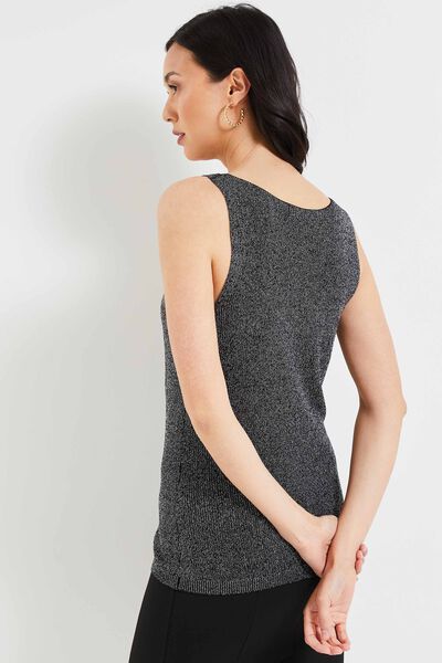 Débardeur maille cotelée lurex