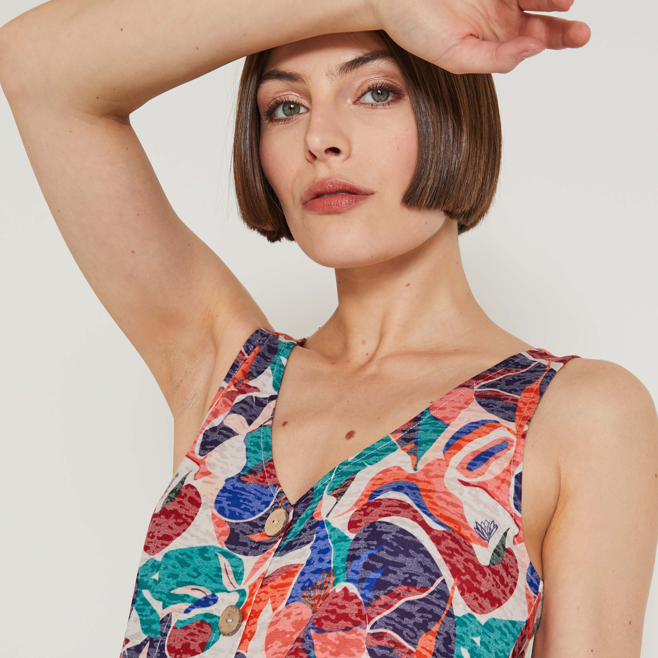 D&eacute;bardeur imprim&eacute; femme