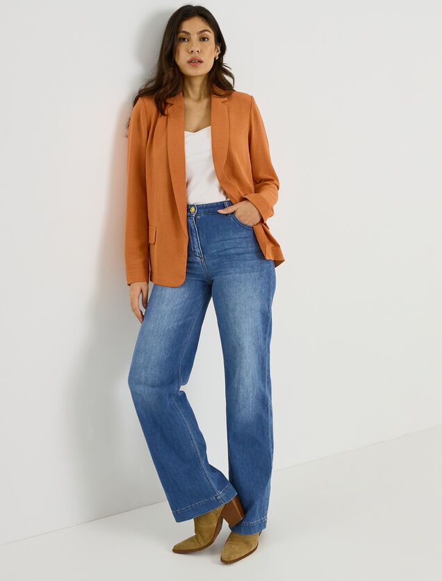 Veste fluide &agrave; col tailleur femme