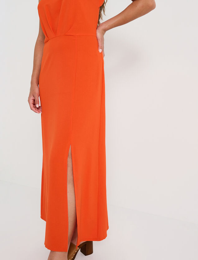 Robe longue chic satinée