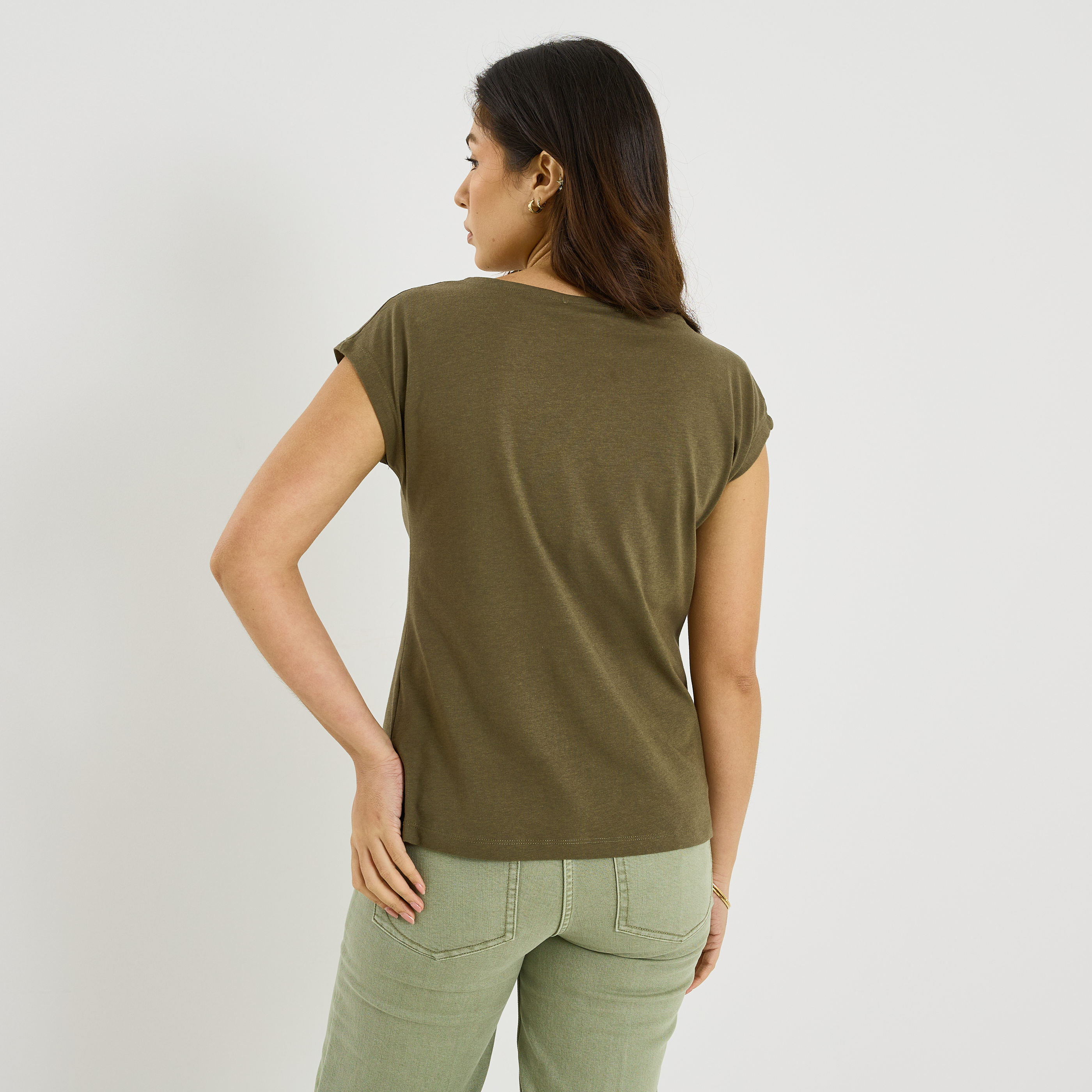 T-shirt col V femme
