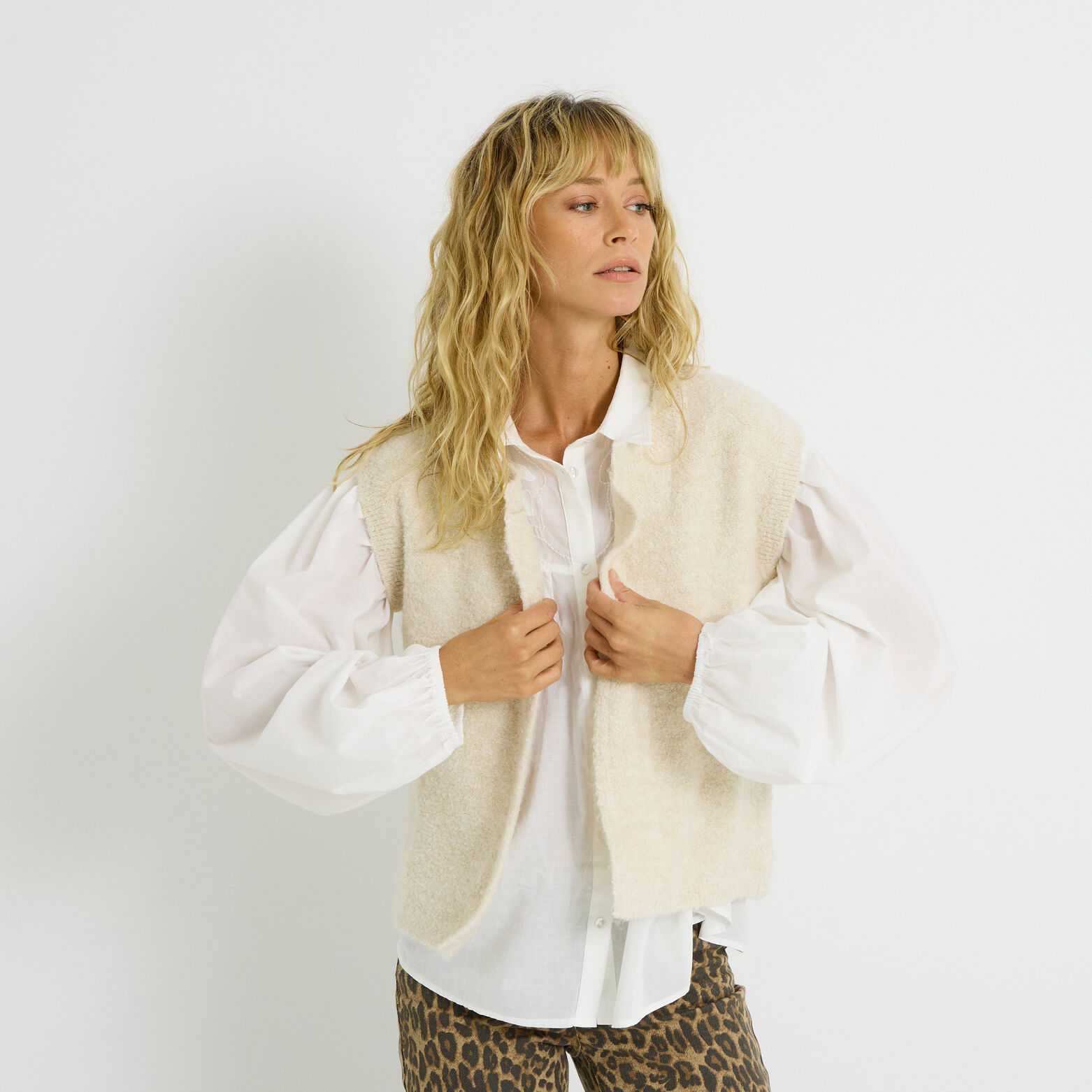 Gilet sans manches femme ECRU Graindemalice