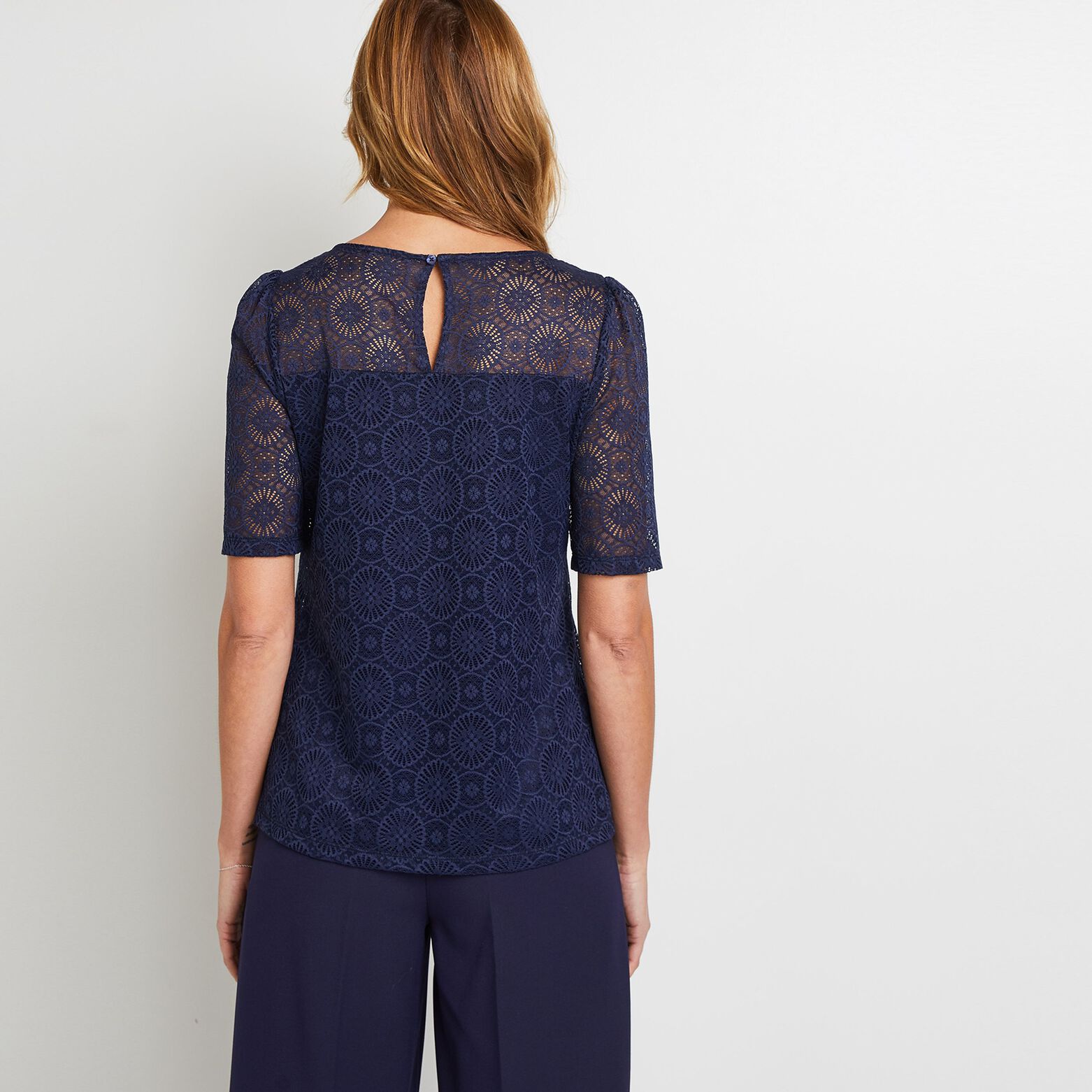 T-shirt manches courtes dentelle
