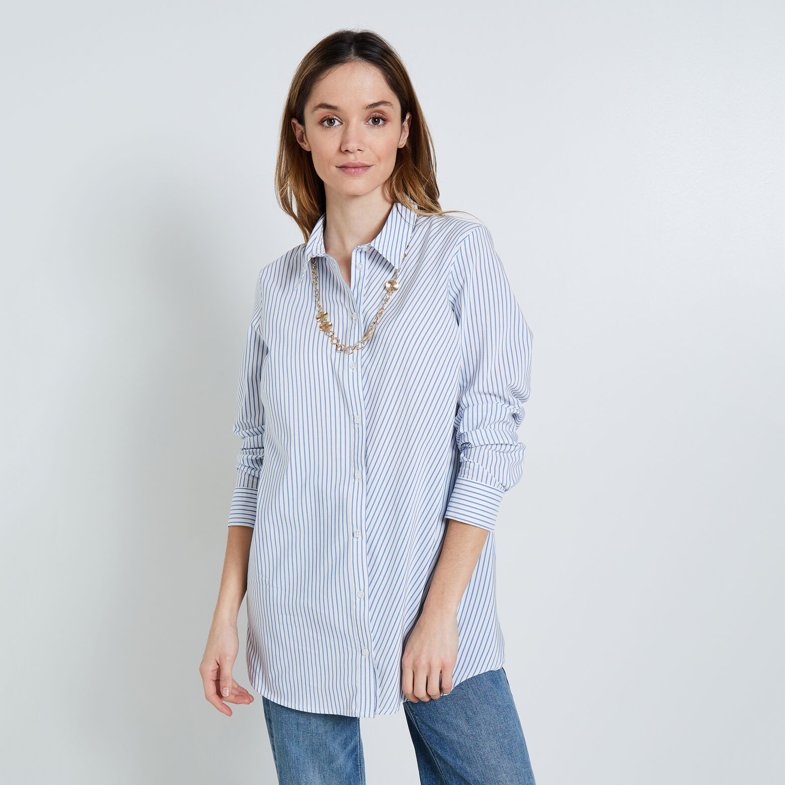 Chemise loose rayée femme