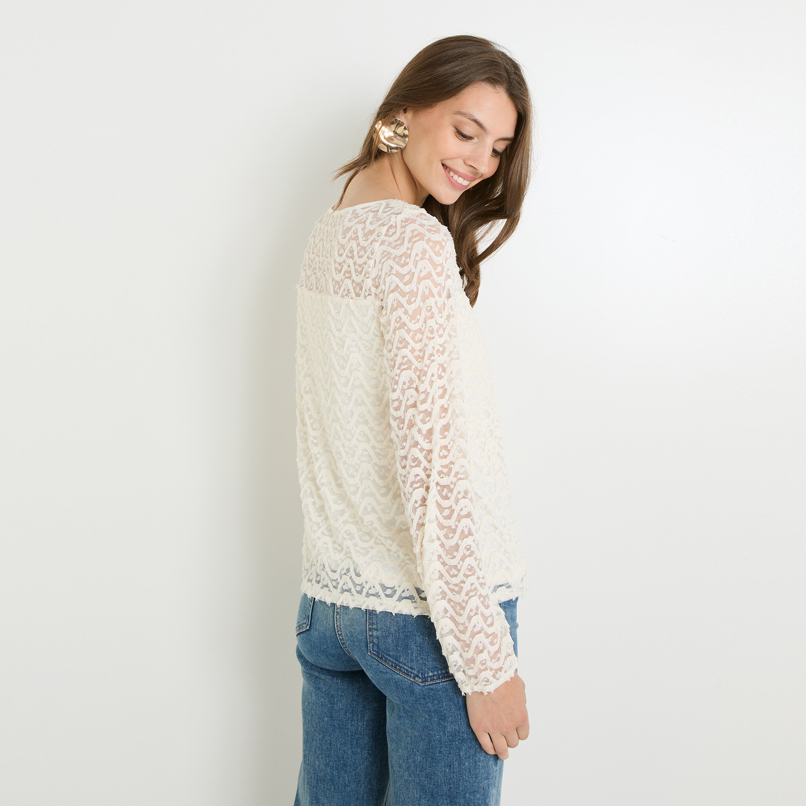 Blouse col rond femme