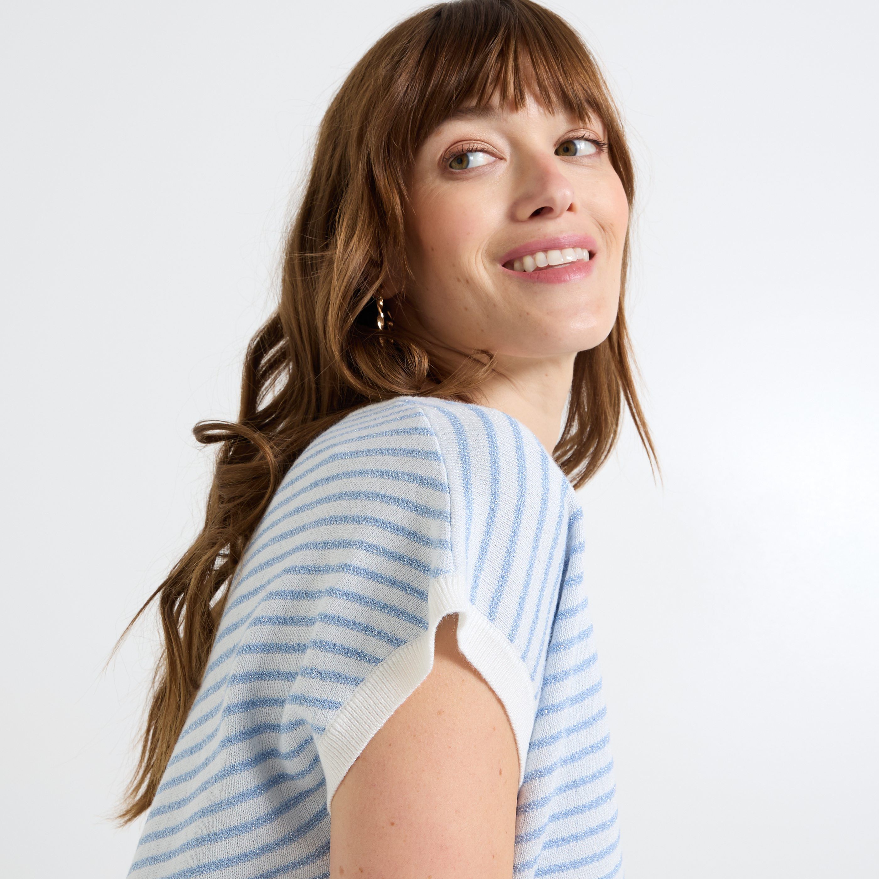 Pull manches courtes femme