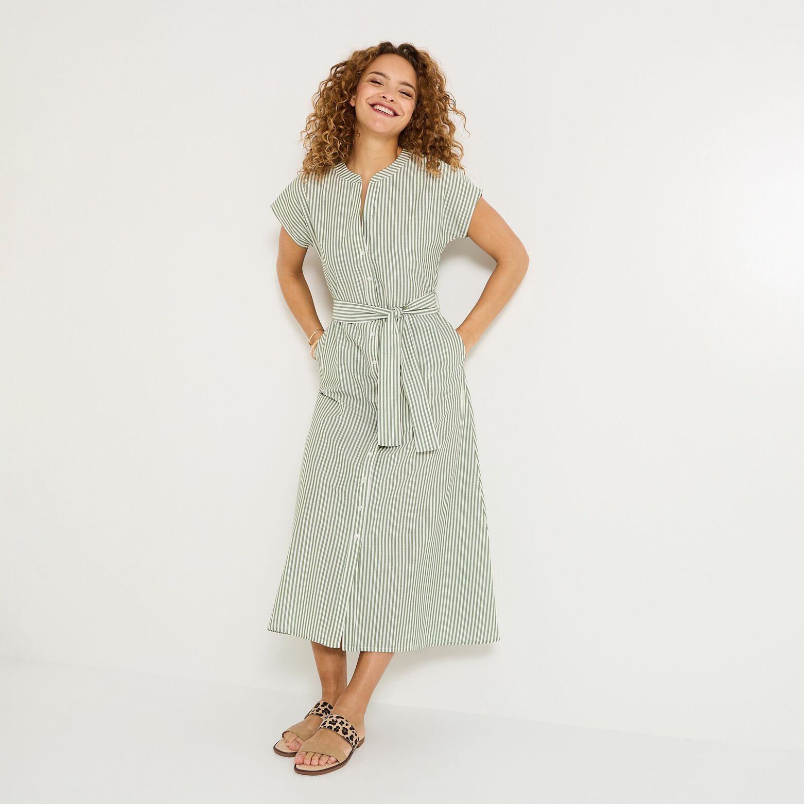 Robe longue rayée femme