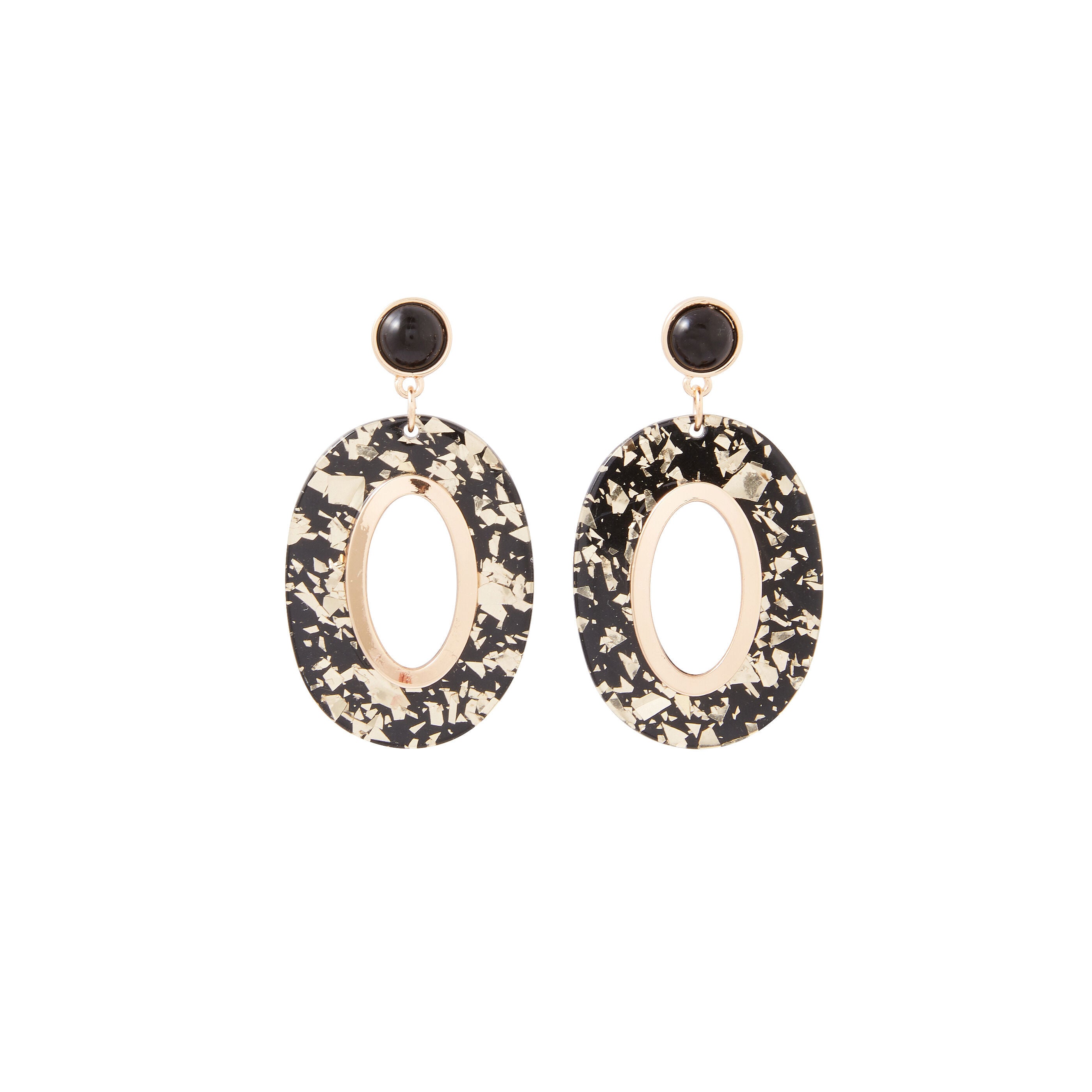 Boucles d'oreilles ovales en r&eacute;sine