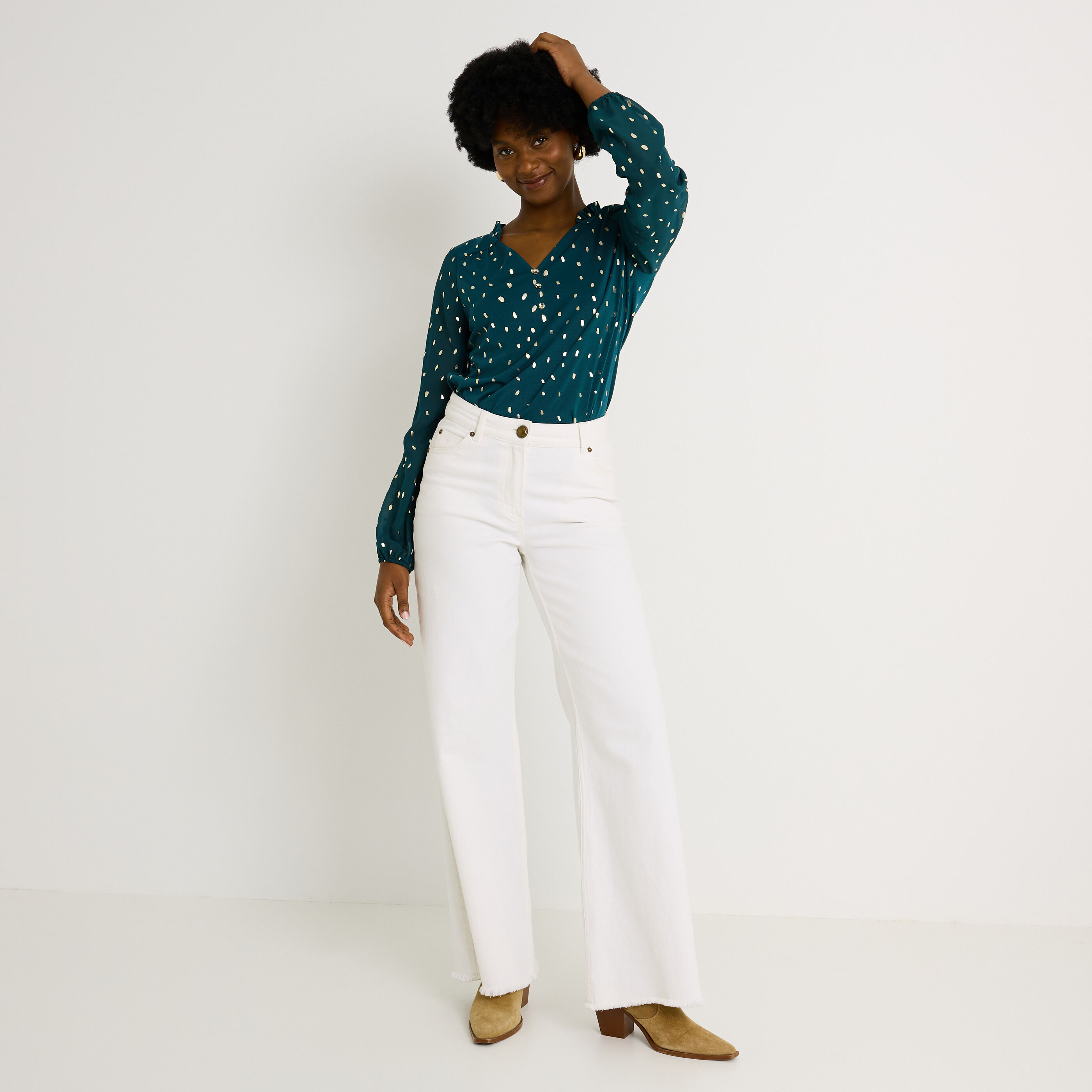 Blouse manches en voile femme