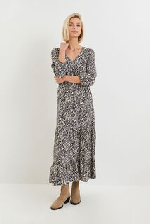 Robe longue imprimée femme