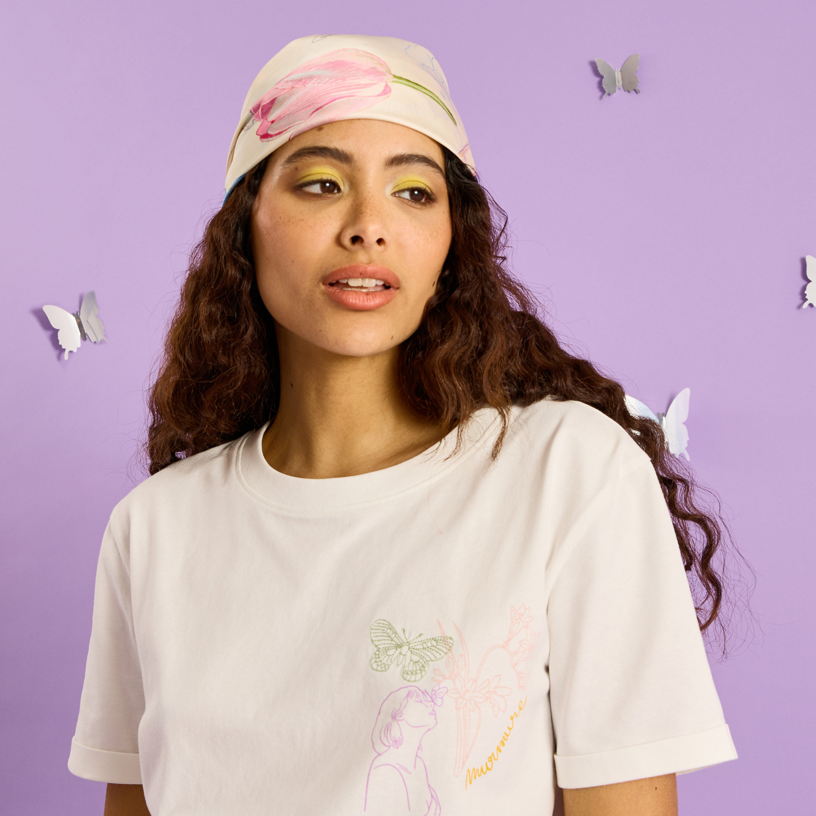 T-shirt col rond imprim&eacute; femme