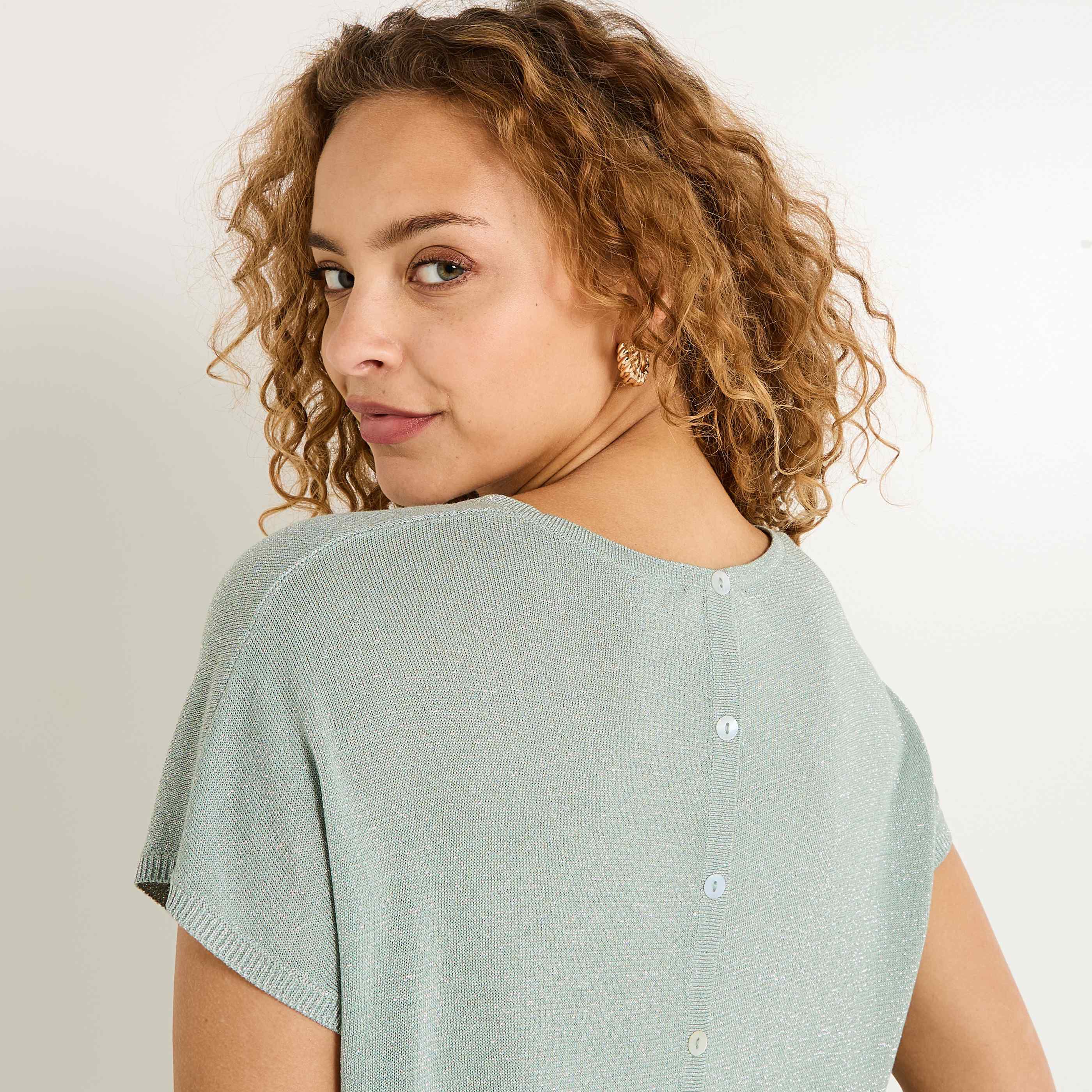 Pull manches courtes femme