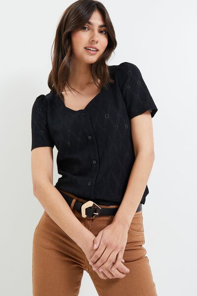Tshirt maille ajourée femme