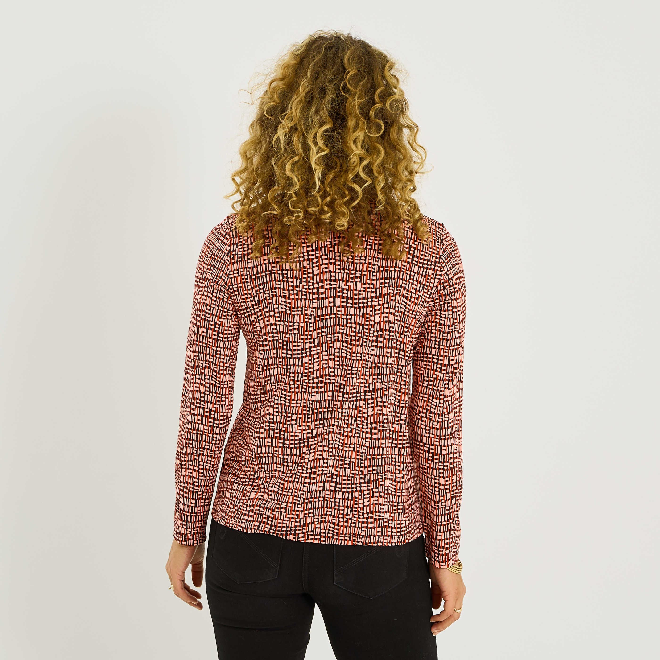 Chemise imprim&eacute;e en maille fluide femme