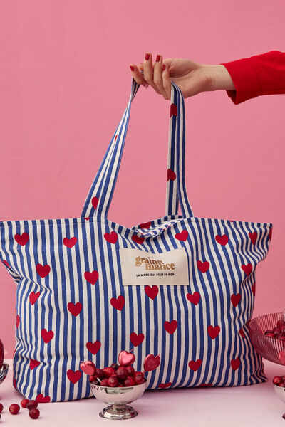 Tote bag rayé femme