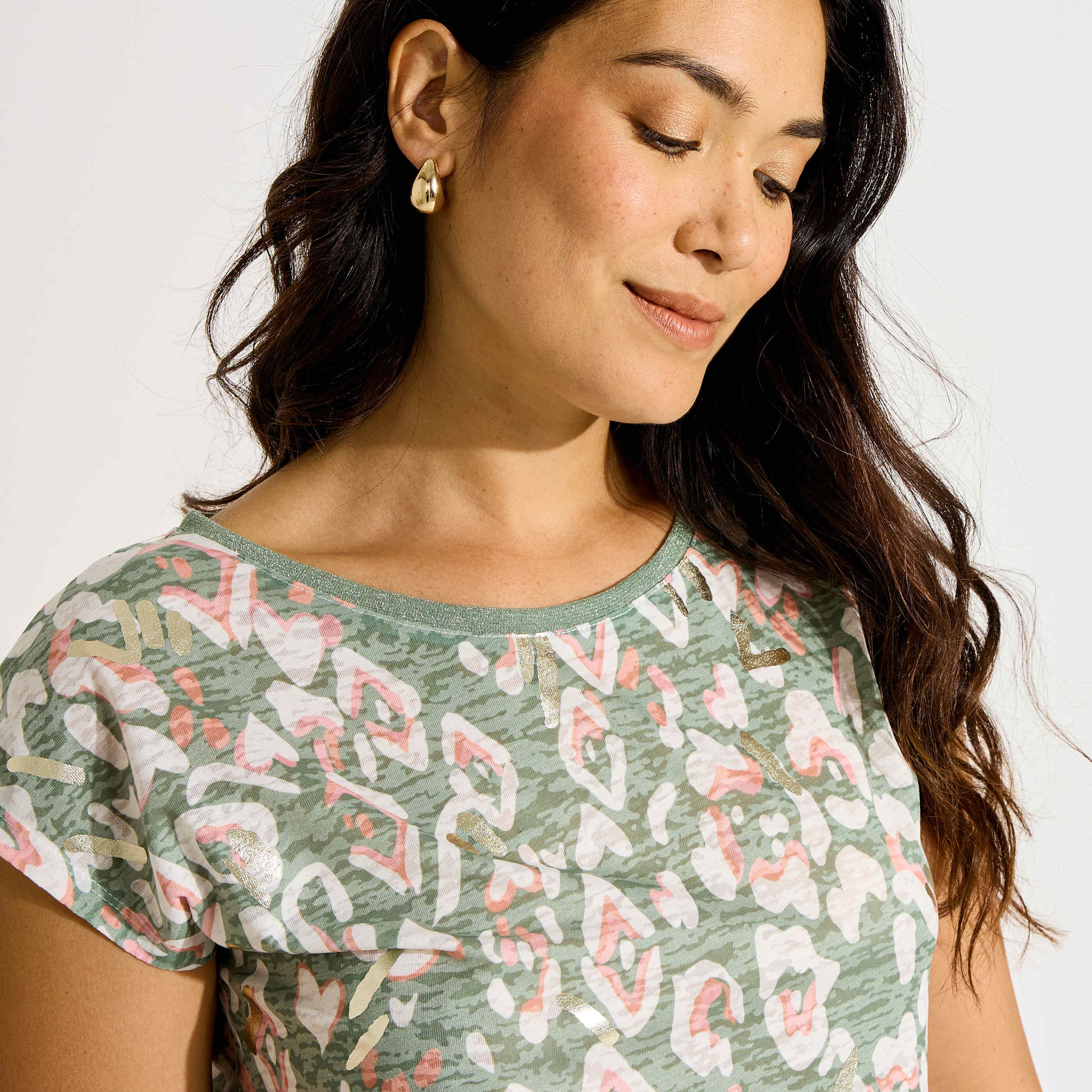 T-shirt imprim&eacute; g&eacute;om&eacute;trique femme