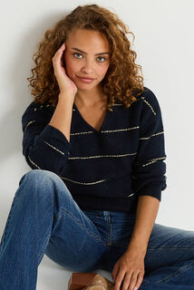 Pull marinière manches longues femme