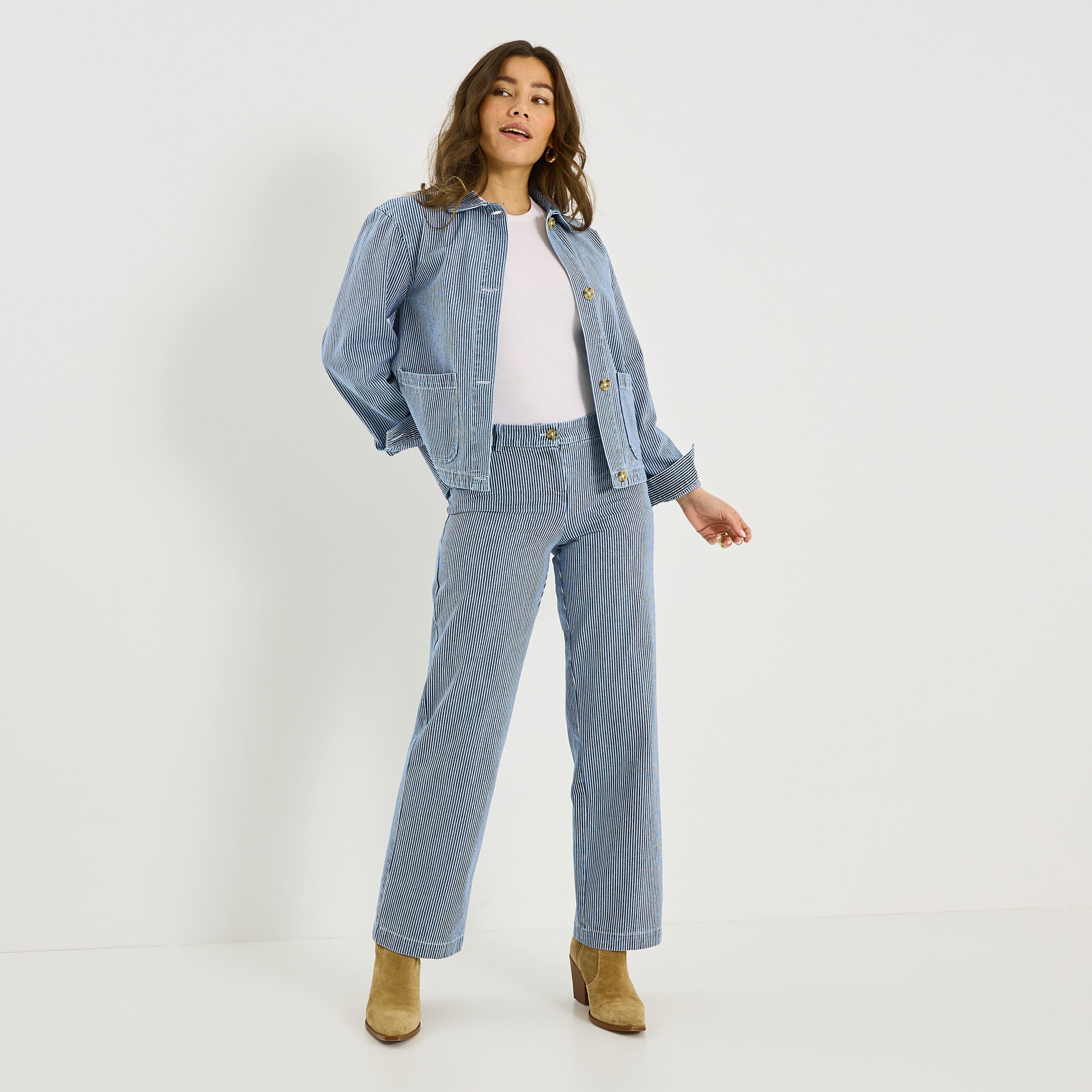 Veste &agrave; rayures verticales femme