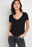 T-shirt manches courtes V femme