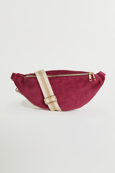 Sac banane uni en velours femme