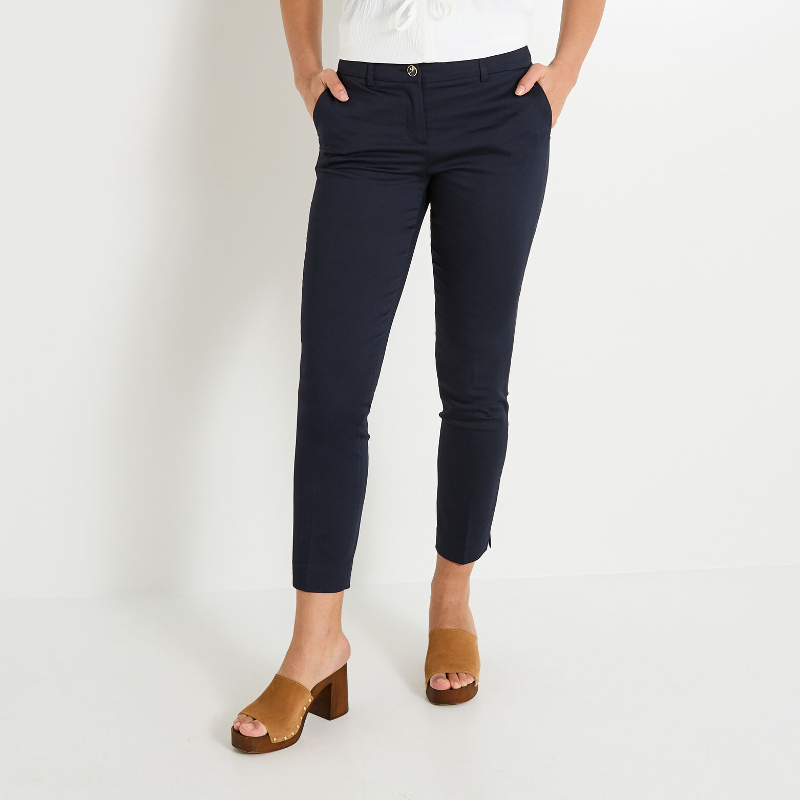 Pantalon tall raccourci femme