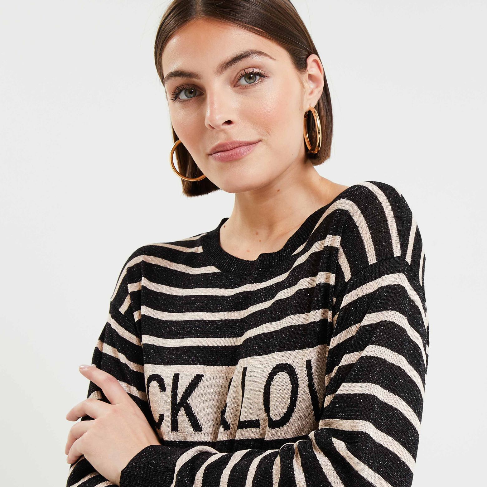 Pull lurex rayé rock