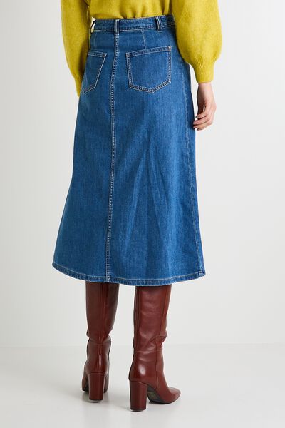 Jupe longue en denim femme