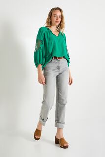 Blouse col V femme