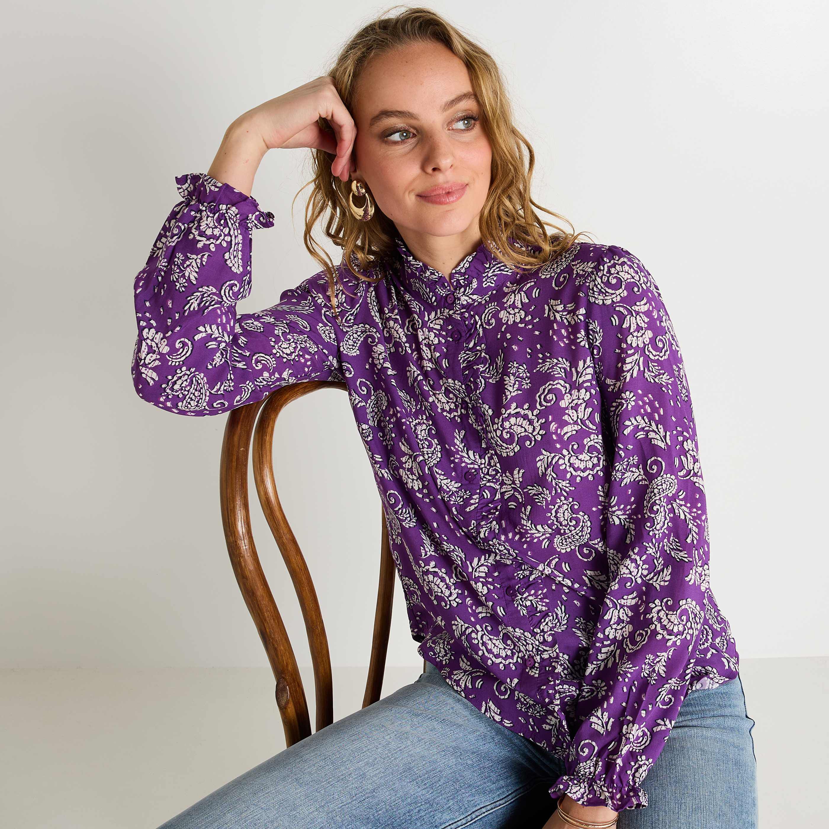 Chemise imprim&eacute;e femme