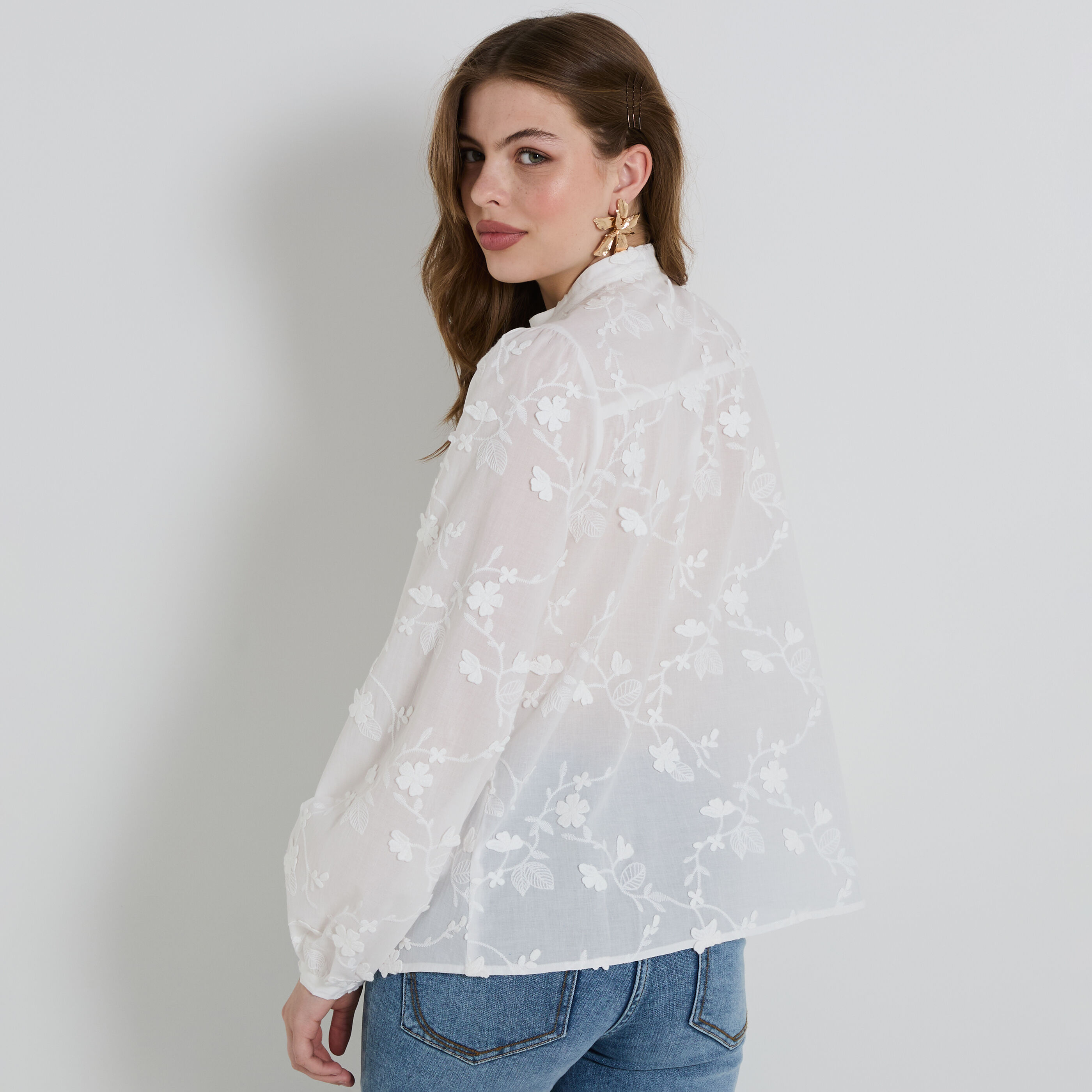 Chemisier col mao femme