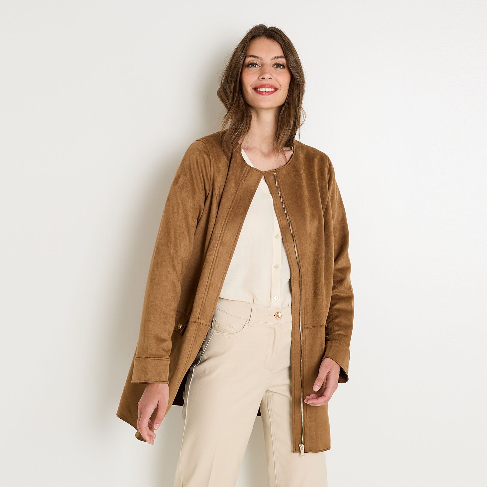 Manteau suédine femme