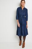 Robe mi longue en denim femme