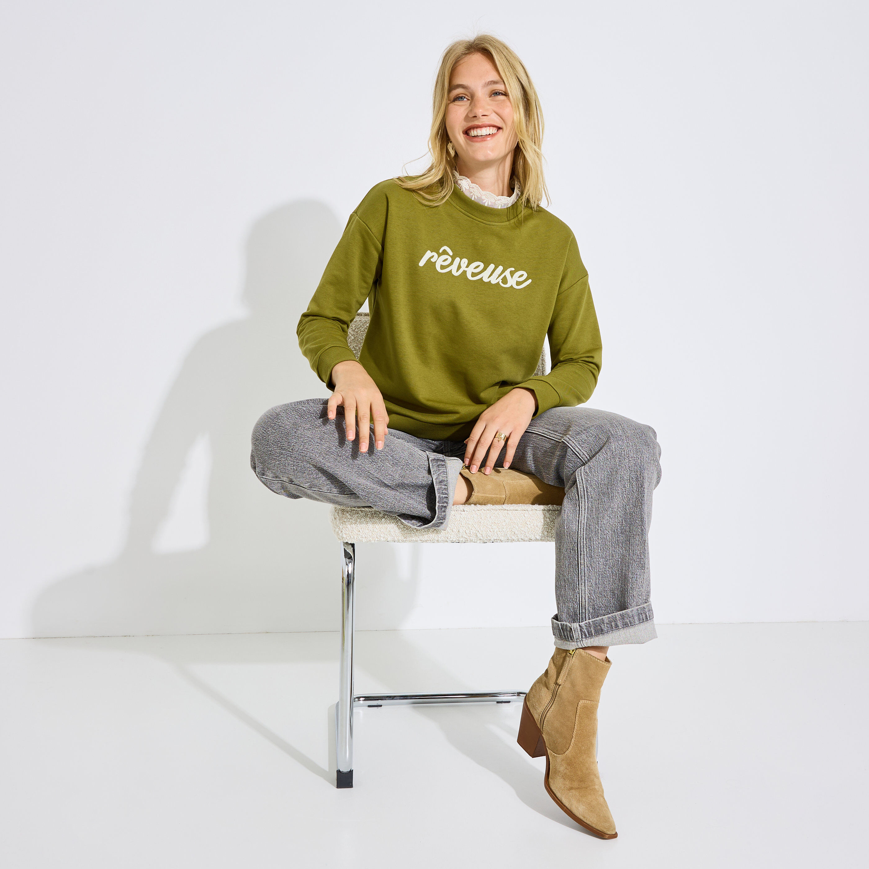 Sweat col victorien femme