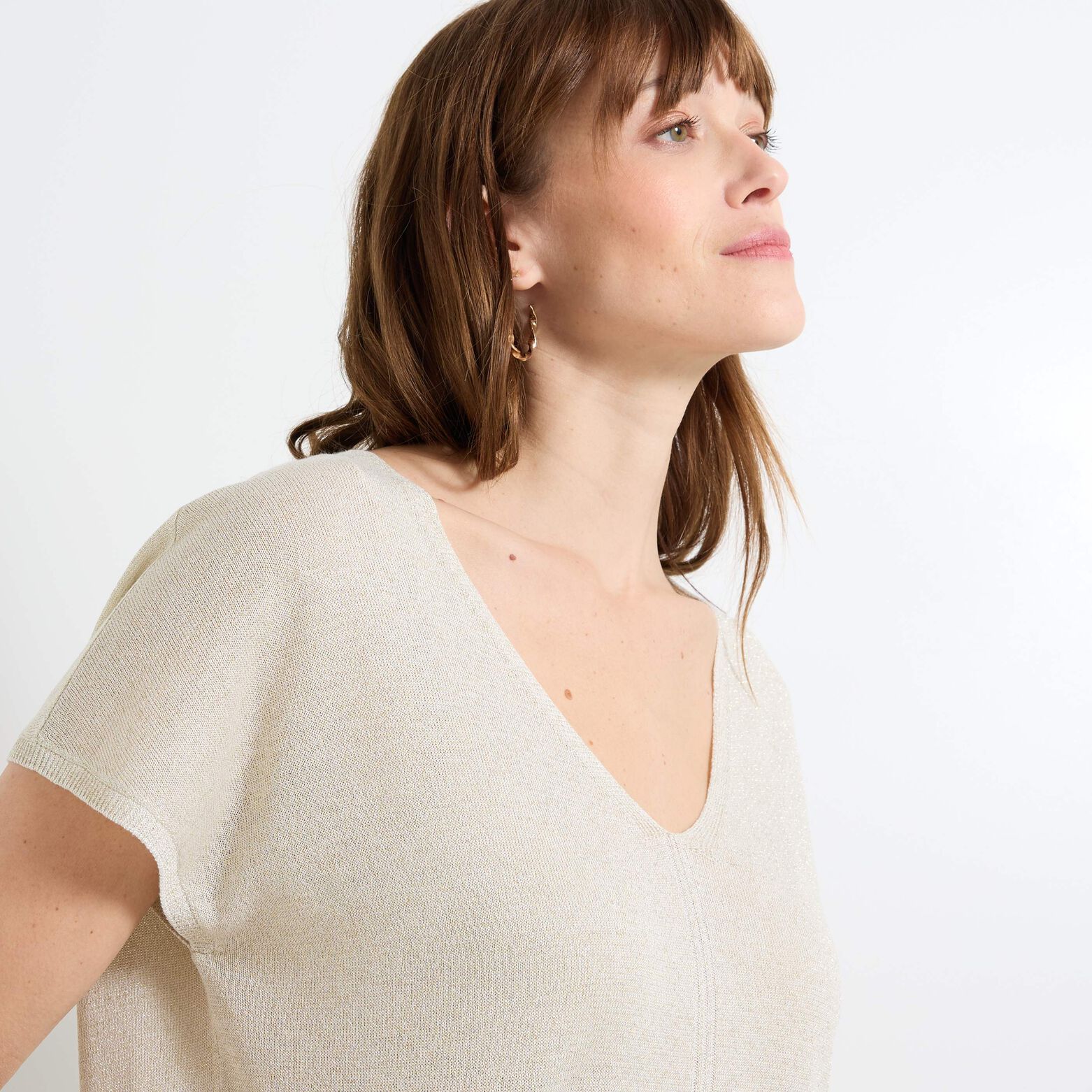 Pull manches courtes femme