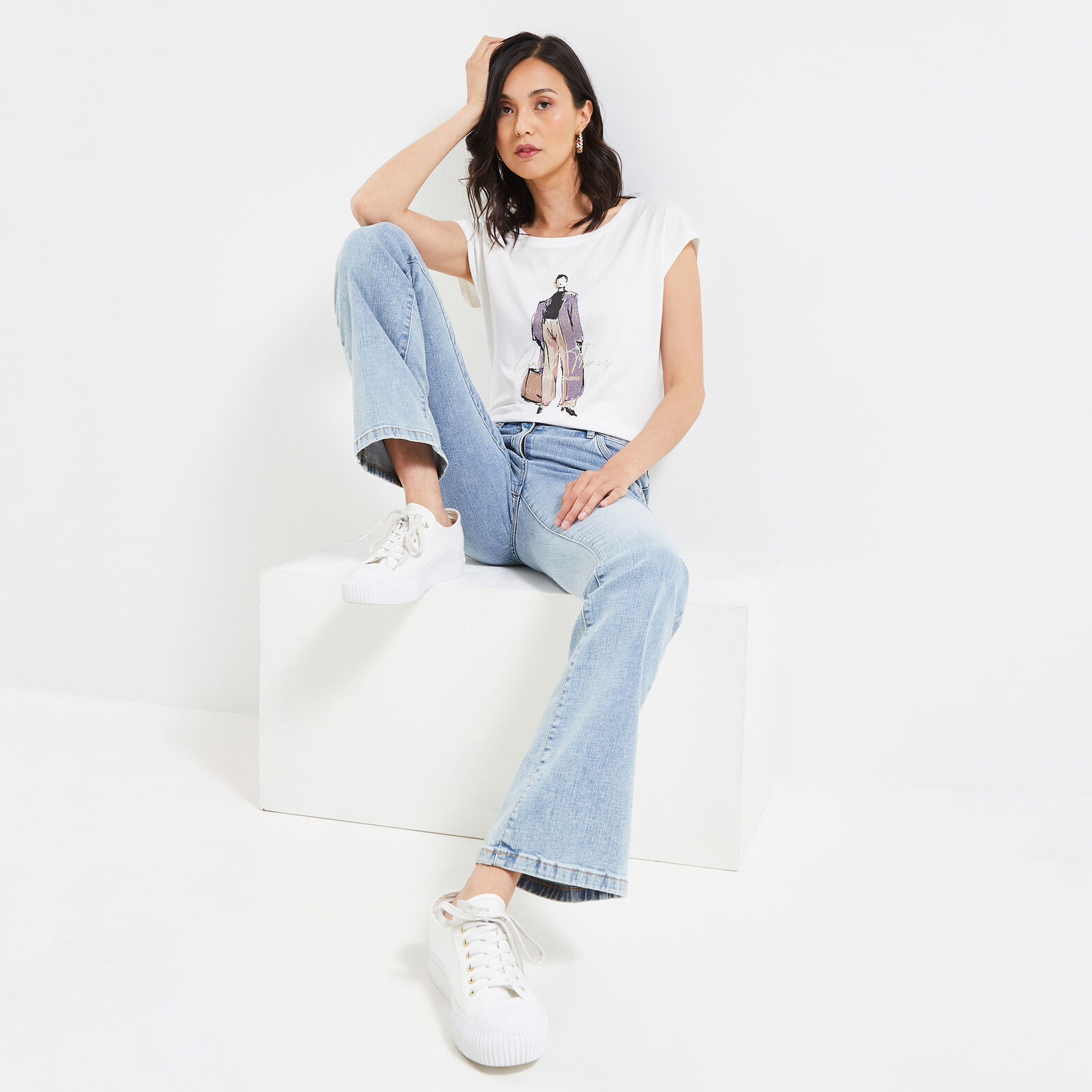Tshirt print femme