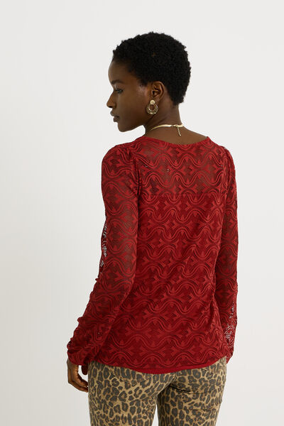 Blouse maille brodée femme