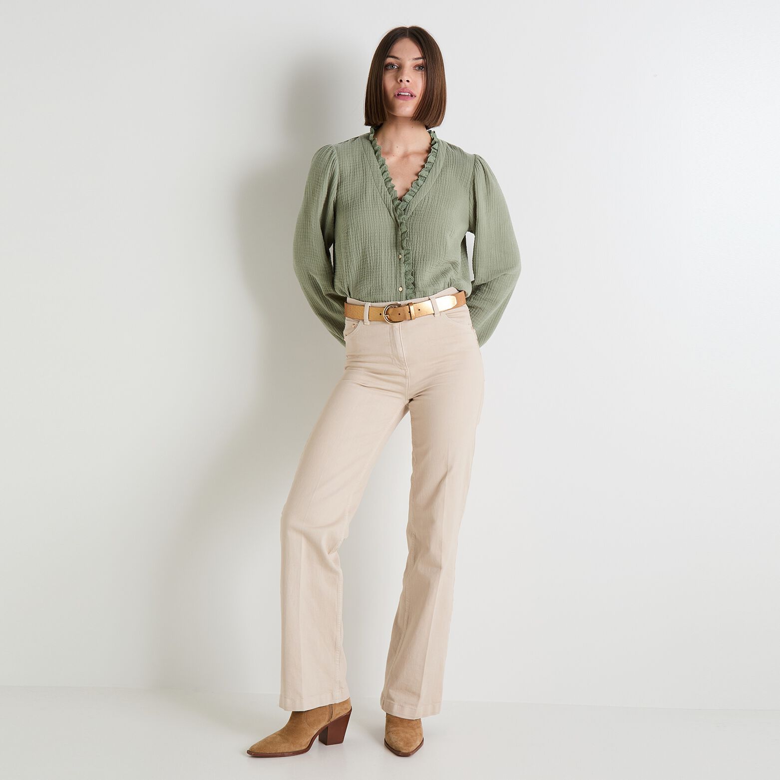 Chemise en gaze de coton femme