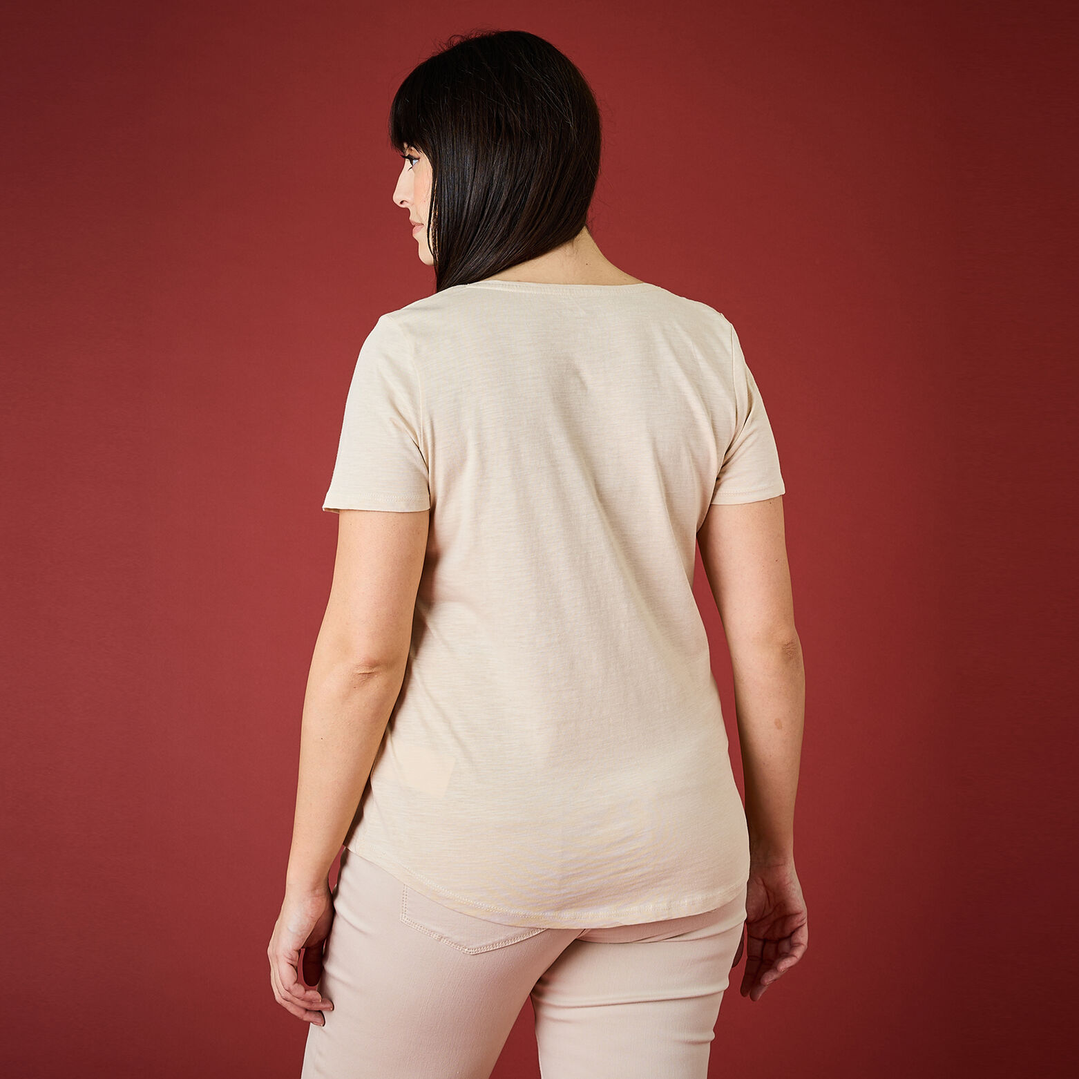 T-shirt col V femme