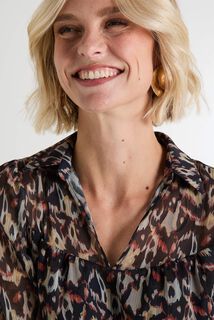 Blouse imprimée col V femme