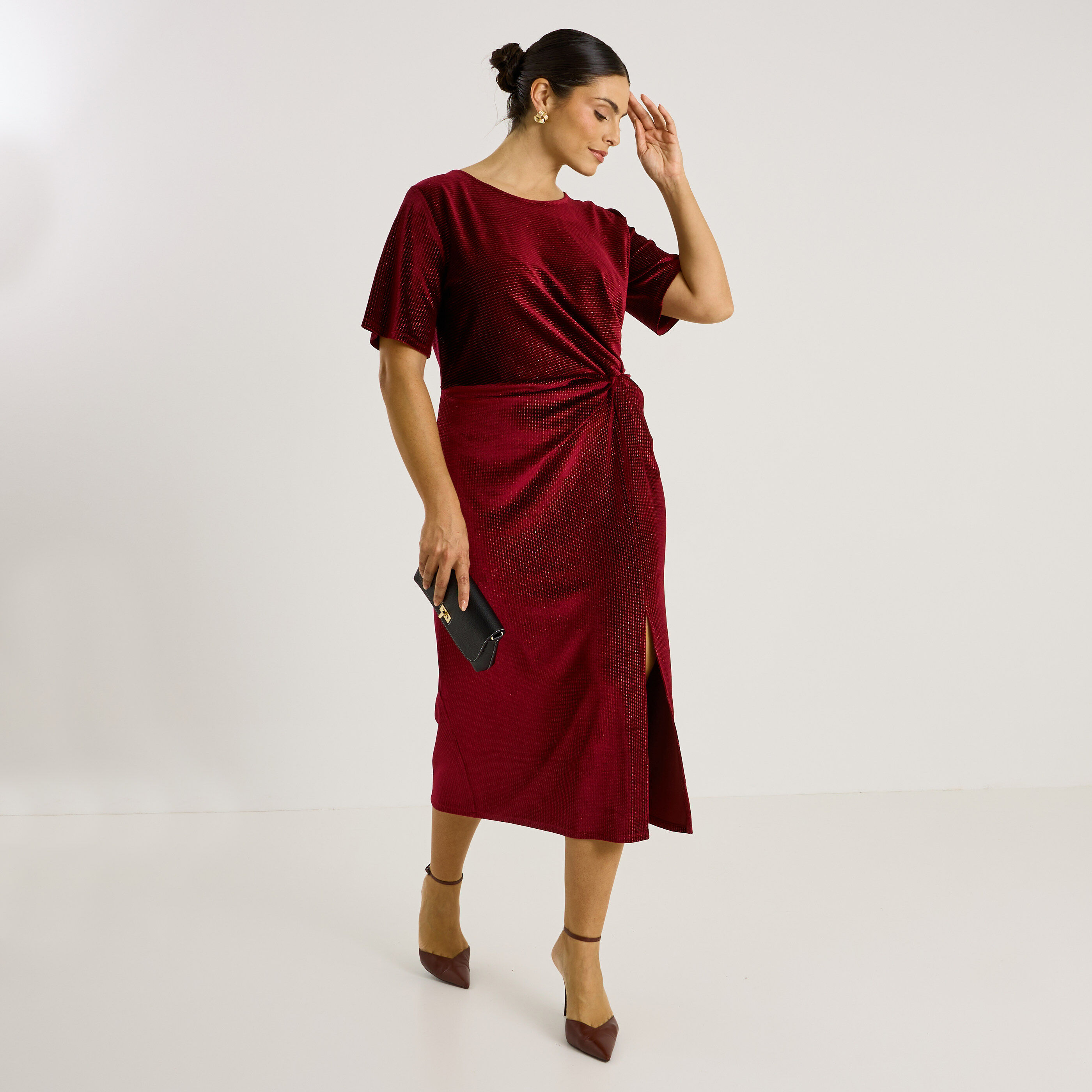Robe longue en maille fluide