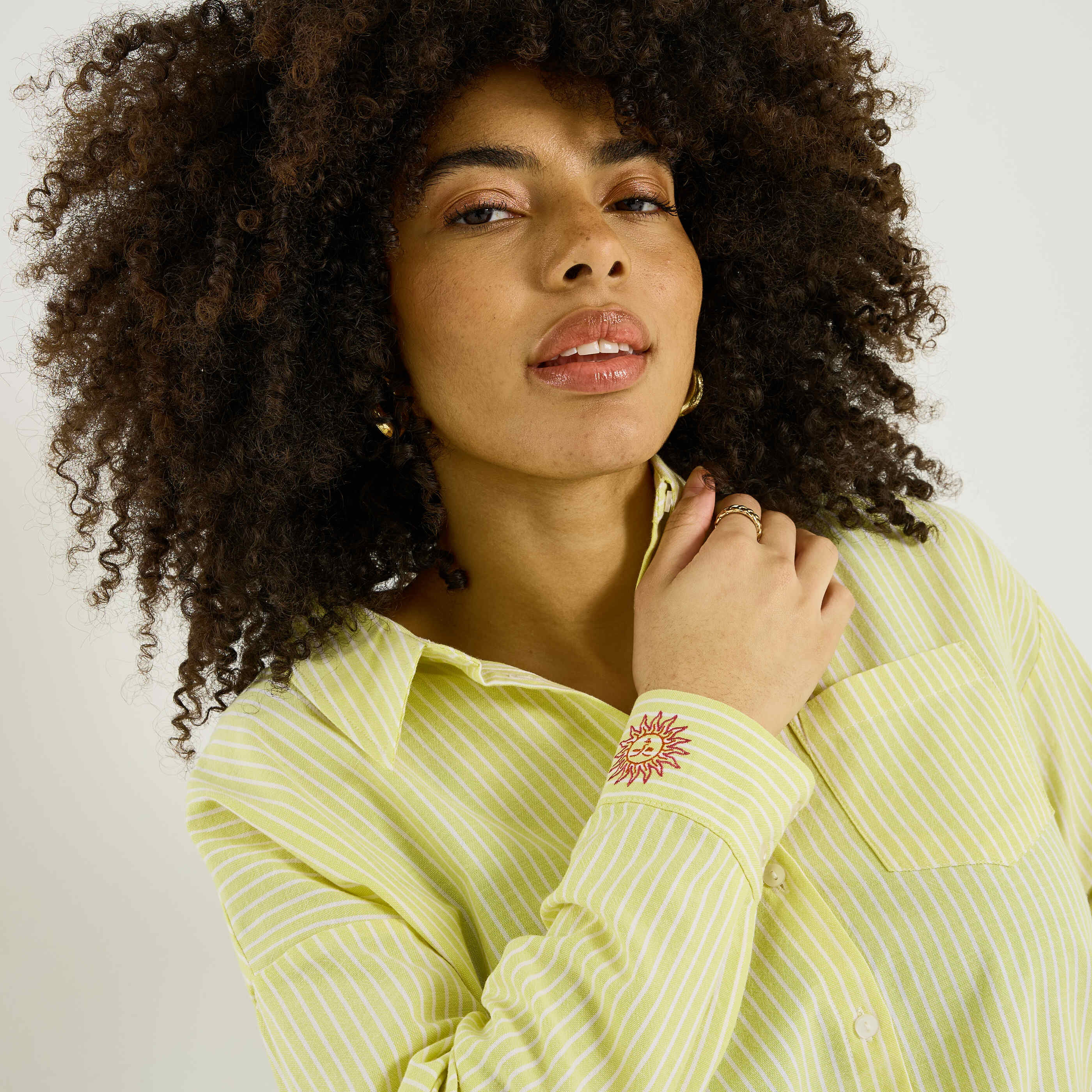 Chemise oversize ray&eacute;e femme