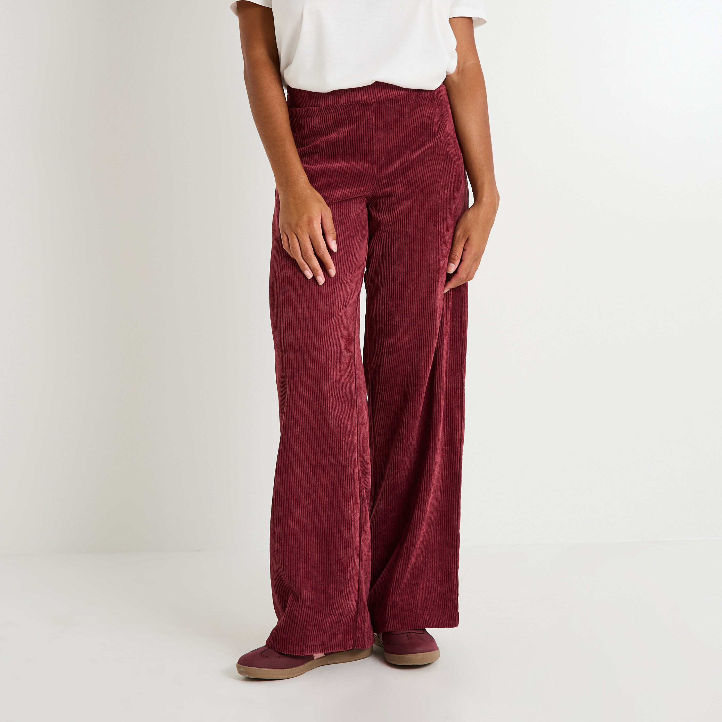 Pantalon large en velours femme