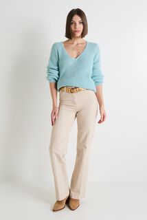 Pull col V femme