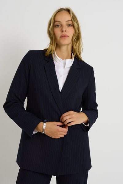 Blazer rayé à double boutonnage femme