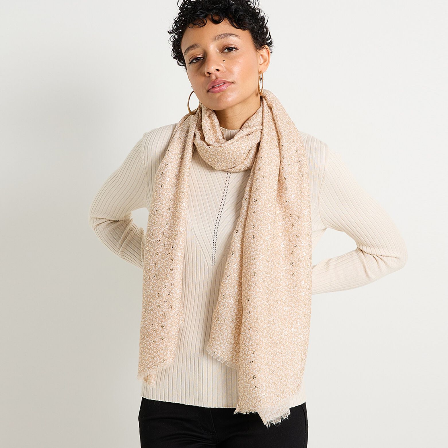 Étole imprimé fleuri femme