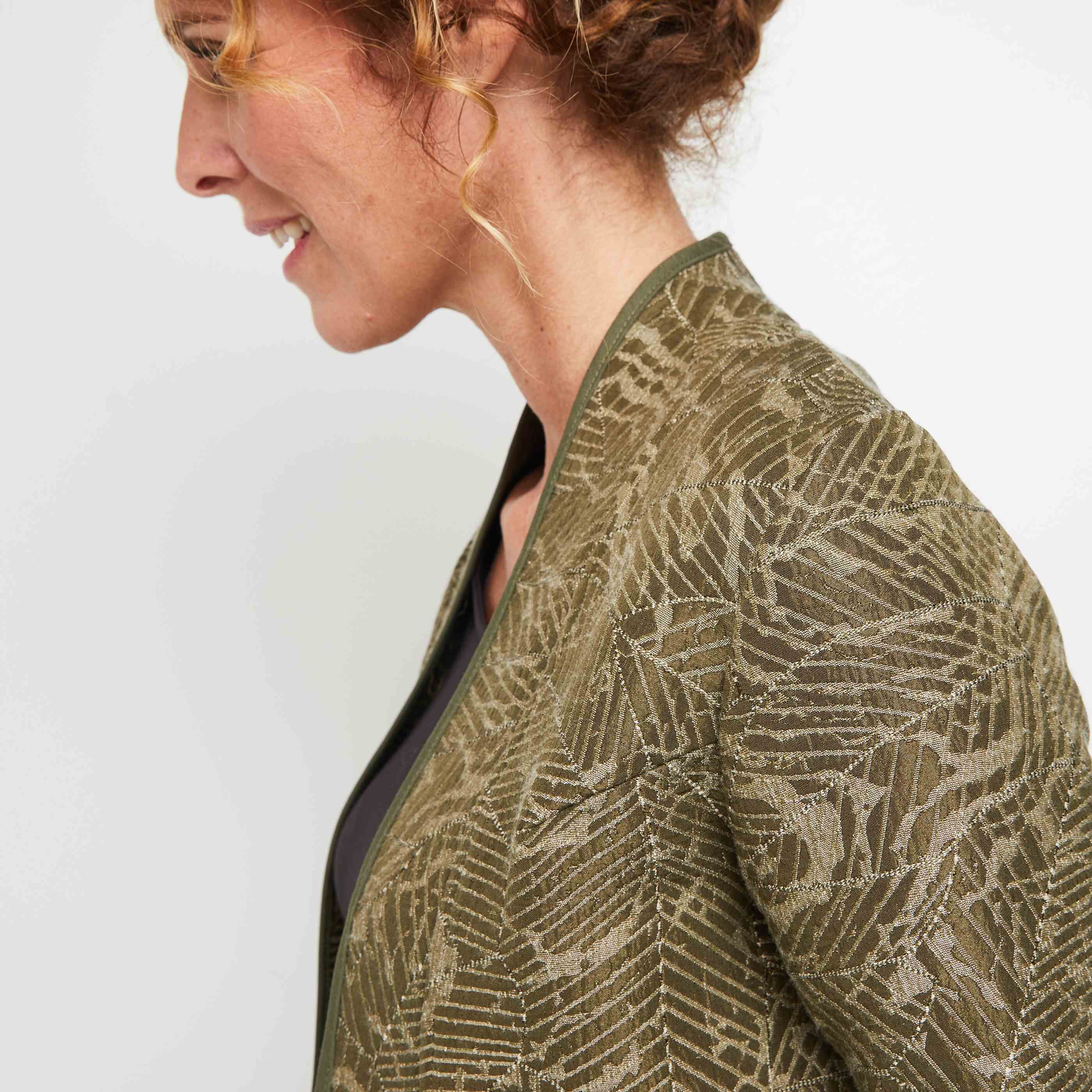 Blazer top jacquard femme