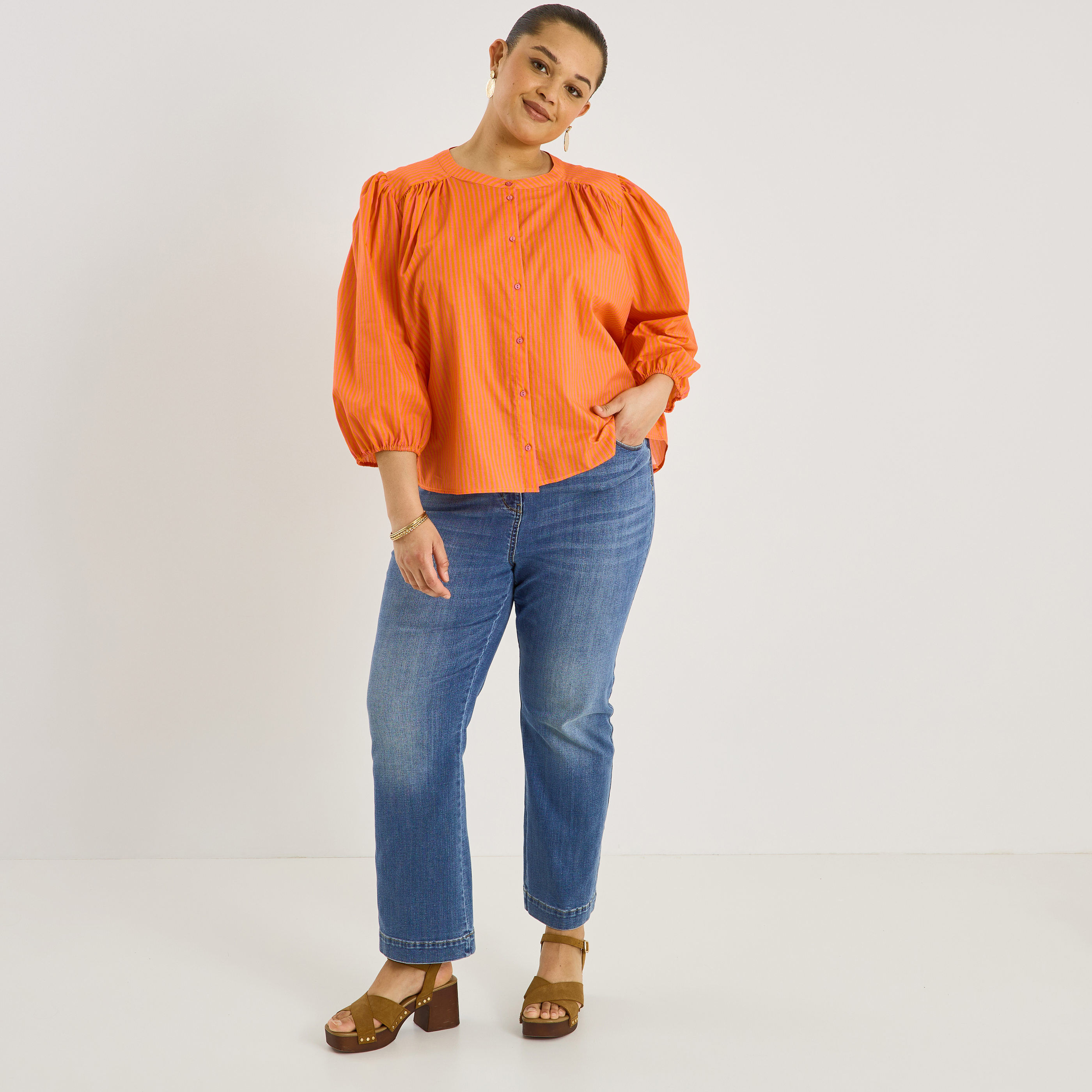 Chemise rayures verticales femme