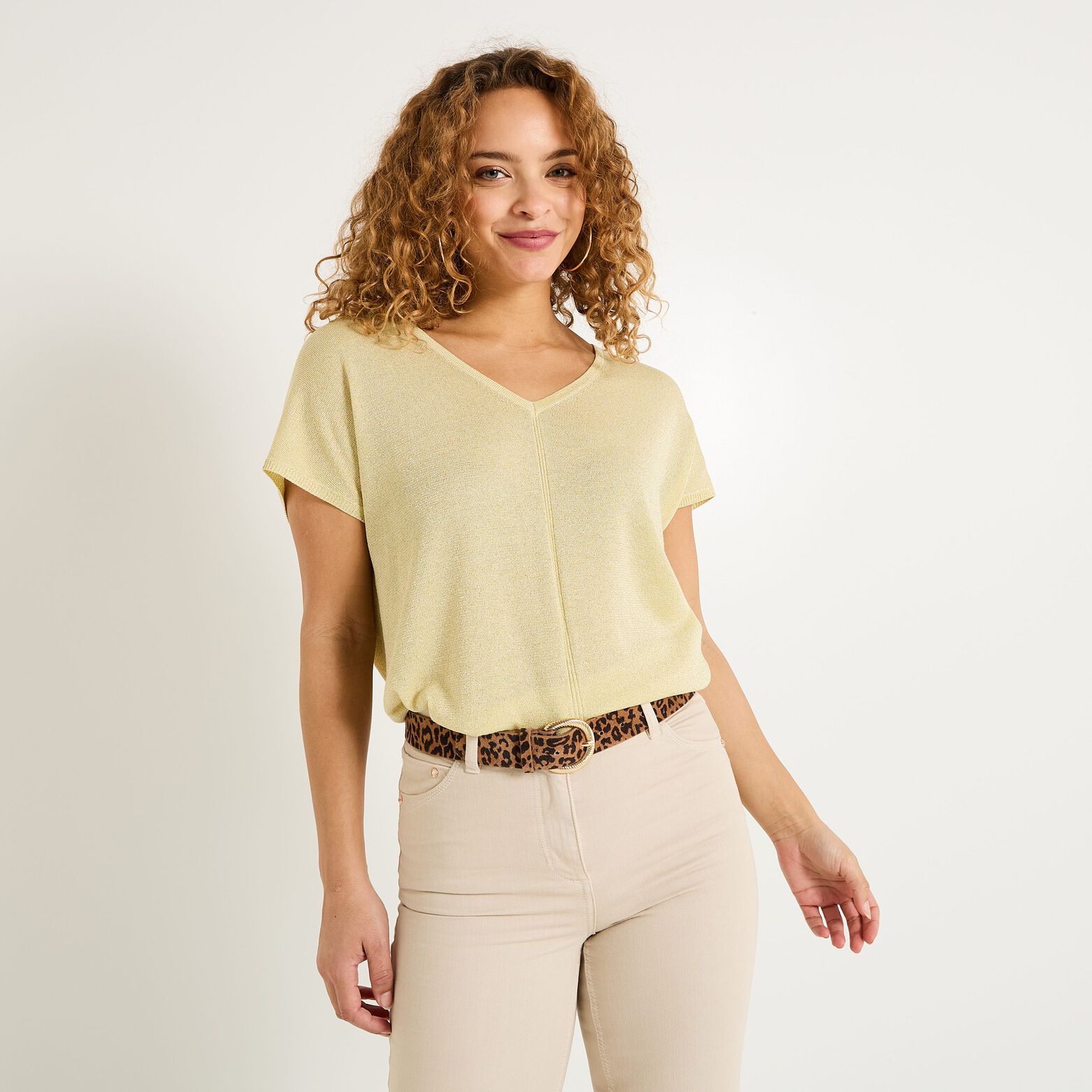 Pull manches courtes femme